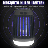 2pack Solar Bug Zapper Light Bulb,3 in 1 Mosquitoes Killer USB Rechargeable Camping Light Flashlight,IPX6 Waterproof Portable Light Bulb Zapper for Doorway,Corridor,Balcony,Patio (Black)