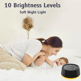 Brown Noise White Noise Machine with 30 Soothing Sounds 12 Colors Night Light Sound Machine for Adults Baby Kids Sleep Machines 36 Volume Levels Memory Function 5 Timers for Home Office Travel