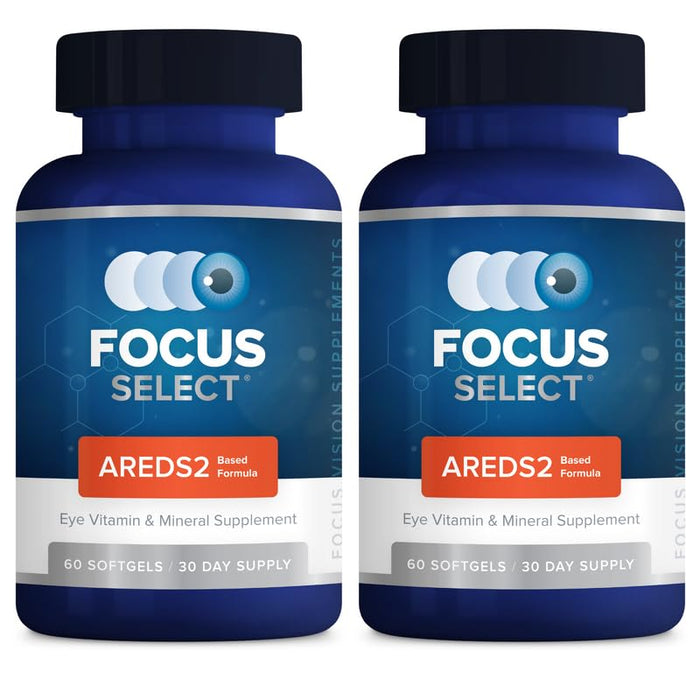 Focus Select AREDS2 Based Eye Vitamin-Mineral Supplement - AREDS2 Based Supplement for Eyes (60 ct. 30 Day Supply) - AREDS2 Based Low Zinc Formula - Eye Vision Supplement and Vitamin