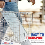 LifeSupplyUSA Humane Live Animal Trap - Catch and Release 1-Door Cage Trap for Rats, Feral Cats, Raccoons, Rabbits, Skunks, Squirrels, Similar Sized Animals - No Kill Easy Trapping (24"x7"x7")