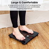 GE Digital Body BMI Smart Bluetooth Weighing Scales, 500lbs Capacity for Bathroom, Accurate Scale with LED Display, Black