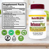NutriBiotic – DefensePlus, 90 Tablets - 11 in 1 Immune Support with Vitamin C, Zinc, Grapefruit Seed Extract, Echinacea, Astragalus Root & Immune Boosting Extracts & Mushrooms - Vegan & Gluten Free