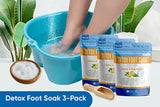 Detox Foot Soak (3-Pack Plus Scoop) Epsom Salt Foot Soaks Dry Feet, Athlete's Detox Foot with Pure Essential Oils in BPA Free Pouch with Press-Lock Seal Made in USA, Three 2-Lbs Pouches 6-Lbs Total