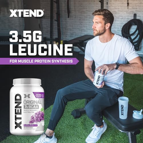 XTEND Original BCAA Powder 7g BCAA and 2.5g L-Glutamine, Sugar Free Post Workout Muscle Recovery Drink with Amino Acids for Men & Women, 90 Servings