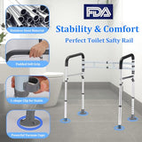 FSA/HSA Eligible Toilet Safety Rail - Adjustable Detachable Medical Toilet Safety Frame for Elderly, Heavy Duty Toilet Handles for Elderly and Handicap Toilet Safety Rails, Toilet Bars Fits Most Toile