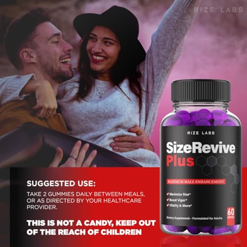 (Official 2 Pack) Size Revive Plus Gummies, Size Revive Plus for Men, Size Revive Plus Performance Supplement Reviews, SizeReviveMale Support, SizeRevive Plus Gomitas (120 Gummies)