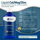 Trace Minerals | Liquid Cal/Mag/Zinc | Calcium, Magnesium, Zinc, Vitamin D3 | Dietary Supplement Supports Tissue, Muscle, and Bone Density | Natural Piña Colada Flavor | 64 Servings, 32 fl oz.