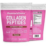 Physician's CHOICE Collagen Peptides Powder (Hydrolyzed Protein - Type I & III) w/Digestive Enzymes - Keto Collagen Powder for Women & Men - Hair & Skin - Workout Recovery - Grass Fed - Chocolate