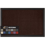 Gorilla Grip 100% Waterproof All-Season WeatherMax Doormat, Durable Natural Rubber, Stain and Fade Resistant, Low Profile, Indoor Outdoor Doormats, Easy Clean Patio Entrance Mat, 17x29, Coffee Square