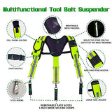 AISENIN Carpenter Tool Belt Suspenders, Heavy Duty Tool Belt Suspenders Reflective Safety Suspenders