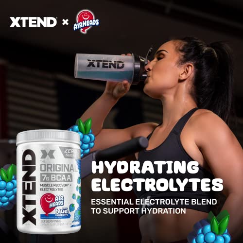 XTEND Original BCAA Powder Airheads Candy Flavor, 7g BCAA and 2.5g L-Glutamine, Sugar Free Post Workout Muscle Recovery Drink with Amino Acids for Men & Women, 30 Servings