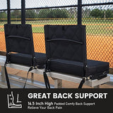 Sheenive Stadium Seats for Bleachers with Back Support, Blue, Padded, Portable, Foldable, 17.1 x 13.5 in