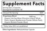 HMS Nutrition Organic Sea Moss Organic Bladderwrack Organic Burdock 120ct 60 Serving 2 Month Supple Vegetable Capsules