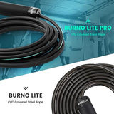 FEECCO FITNESS 1/2 lb Weighted Jump Rope for Boxing, Cardio, Crossfit Workout, 8~11ft Range Adjustable Length Steel Ropes with Ball Bearings and Metal Handles, Suitable for Men and Women