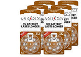 RAYOVAC Size 312 Hearing Aid Batteries, 48 ct