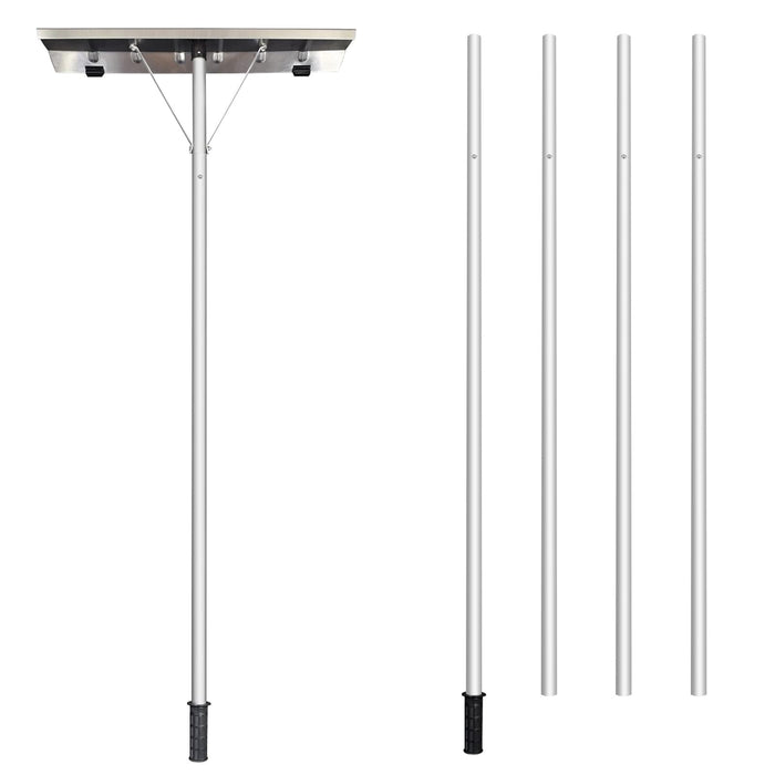 Snow Roof Rake - 4-20FT Extendable Snow Rake for House Roof, Aluminum Snow Removal Rake with 5 Lightweight Tubes, 25.5" Wide Blade Snow Shovel Roof Rake Easy Removal Ice Debris