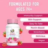Vitamins for Women with Organic Ingredients | Vegan Womens Vitamins | Immune Support Daily Women's Multivitamin | Hair | Skin and Nail Gummy Vitamins for Women | 0g Sugar Per Serving | 60 Count