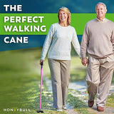 HONEYBULL Walking Cane for Men & Women - Foldable, Adjustable, Collapsible, Free Standing Cane, Pivot Tip, Heavy Duty, with Travel Bag | Walking Sticks, Folding Canes for Seniors & Adults [Pink]