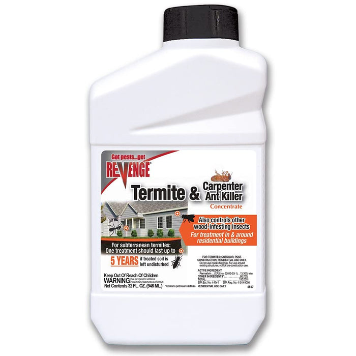 Revenge Termite & Carpenter Ant Killer, 32 oz Concentrate, Long Lasting 5 Year Protection, Outdoor Perimeter Treatment