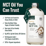 Natural Force Creamy Vanilla MCT Oil – Non Dairy, Keto Certified, Emulsified MCTs for Low-Carb, Ketogenic Coffee, Smoothies, & Shakes - Mixes Instantly + No Blending Required – 16 Oz Glass Bottle