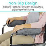 Vive Wheelchair Armrest Covers (Pair) - Memory Foam Sheepskin Pad for Office & Transport Chair - Soft Support Cushion Accessories for Padded Arm Rest, Kids, Adults - Comfort Padding Pressure Relief