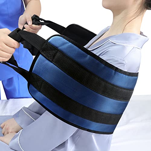 YHK 42in Padded Bed Transfer Belt Nursing Sling for Patient, Elderly Safety Lifting Aids，Nursing Transfer Sling Handle Back Lift Mobility Belt for Patient Care(Dark Blue)