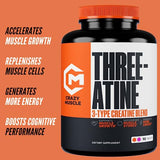 Creatine Pills - 5g 3X Pure Creatine Monohydrate Pills - Pre Workout Bulk Muscle Mass Gainer - High Absorption Easy-to-Take ThreeAtine 3 Type Optimum Performance for Lean Growth Men Women - 90 Tablets