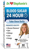 Blood Sugar 24 Hour - 7 in 1 Formula with Cinnamon, Banaba, Chromium, Milk Thistle, & More - Once Daily Supplement by Dr. Stephanie's