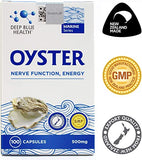 New Zealand Oyster Extract Powder - 500mg x 100 Capsules - Zinc Supplement Pills for Men and Women - Supports Immune Health, Energy and Nerve Function w/ Green Lipped Mussel