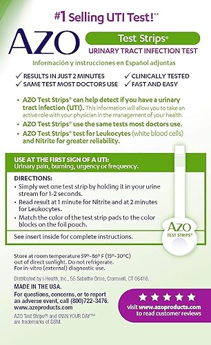 AZO Cranberry Pro Urinary Tract Health Supplement 600mg PACRAN, 1 Serving = More Than 1 Glass of Cranberry Juice 100 CT + Urinary Tract Infection (UTI) Test Strips, Accurate Results in 2 Minutes, 3 CT