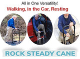 Rock Steady Cane – Hip, Knee Surgery Recovery Aid – Helps You Recover Faster from Surgeries and Injuries. Fully Adjustable Walking Cane Keeps You Moving, Increasing Circulation and Flexibility