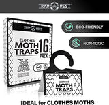 Clothing Moth Traps 16 Pack - Non Toxic Moth Traps for Clothes with Pheromone Attractant - Closet Moth Traps Odorless Sticky Traps for Closet, Carpets - Trap a Pest