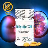 Hillestad Labs Dialyvite 800 Multi-Vitamin Supplement for Dialysis Patients, 100 Tablets, Yellow, Original