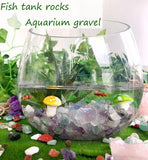 YATOJUZI 2lb Fluorite Aquarium Gravel Rocks Natural Tumbled Healing Crystal Chips Bulk Gemstones Crushed Stones for Fountain Vase Filler Planters Decorative Fish Tank Potted Reiki Energy Balancing