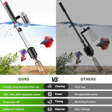 Suness Electric Aquarium Vacuum Gravel Cleaner: 36W Automatic Fish Tank Gravel Cleaner Vacuum with Strong Suction for Water Change Wash Sand Water Shower and Water Circulation, Timed Off