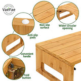 Bamboo Toilet Stool, Foldable Potty Stool for Bathroom, Wooden Poop Stool for Adults, Portable and Non-Slip