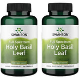 Swanson Holy Basil Leaf (Tulsi) - Stress Support and Well-Being Supplement - (120 Capsules, 800mg Per Serving) (2 Pack)
