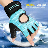 ihuan Breathable Weight Lifting Gloves: Fingerless Workout Gym Gloves Wrist Support Palm Protection Extra Grip for Fitness Rowing Pull-ups(Green, S)