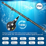 hygger 24/7 Mode Submersible Aquarium LED Light, Full Spectrum Hidden Fish Tank Light with 3 Rows Beads 7 Colors Auto On Off Sunrise-Daylight-Moonlight, Adjustable Timer Brightness (27.6in 16W)