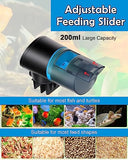 Petbank Automatic Fish Feeder - Rechargeable Timer Fish Feeder with USB Charger Cable, Fish Food Dispenser for Aquarium or Fish Tank (CY-009 Blue)