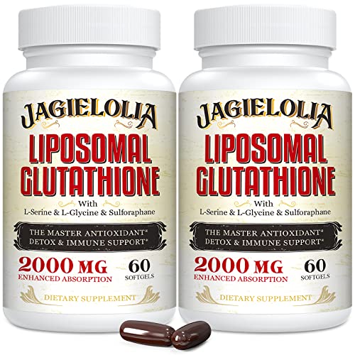 Liposomal Glutathione 2000 mg with L-Serine, L-Glycine & Sulforaphane – Active L-Glutathione Unique Formulation to Enhance Absorption - Master Antioxidant, Detoxifying & Immune | 120 Softgels