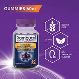 Sambucol Black Elderberry Gummies with Vitamin C & Zinc - Sambucus Elderberry Gummies for Immune Support, High Antioxidants, Gluten Free, Vegan, Elderberry with Zinc & Vitamin C for Adults - 60 Count