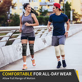 CAMBIVO 2 Pack Knee Brace, Knee Compression Sleeve for Men and Women, Knee Support for Running, Workout, Gym, Hiking, Sports (Beige,X-Large)