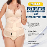 ChongErfei 3 in 1 Postpartum Support - Recovery Belly/waist/pelvis Belt Shapewear Slimming Girdle, Beige, One Size For Posture Correction