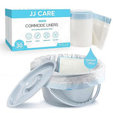 JJ CARE Bedside Commode Liners - Pack of 30 Comode Poop Bags with Liners and Absorbent Pads, Adults' Disposable Commode Liners for Bedside Toilet Chair Bucket