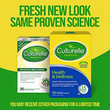 Culturelle Health & Wellness Daily Probiotic for Women & Men - 30 Count - 15 Billion CFUs & A Proven-Effective Probiotic Strain Support your Immune System- Gluten Free, Soy Free, Non-GMO