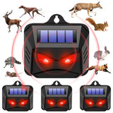 2024 Upgraded Solar Animal Repellent Outdoor,Racoon Repellent Outdoor Coyote Deterrent Deer Repellent Devices Predator Lights for Chicken Coop Farm Garden Yard Scare Away Racoon Skunk,4 Pack