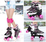 Sowume Adjustable Roller Skates for Girls and Women, All 8 Wheels of Girl's Skates Shine, Safe and Fun Illuminating for Kids