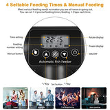 Automatic Fish Feeder Auto Food: Small Flake & Pellet Feed Timed Electric Dispenser Machine for Turtle/Goldfish/Betta/Koi, Large Smart Aquarium Tank Self Feeding Timer for Outdoor/Vacation Time/Pond