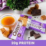 Quest Nutrition Caramel Chocolate Chunk Protein Bars, High Protein, Low Carb, Gluten Free, Keto Friendly, 12 Count (Pack of 1)